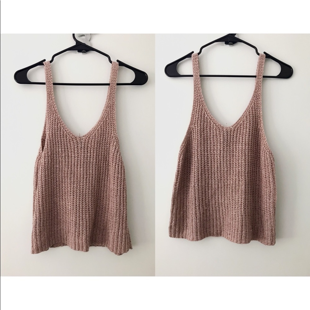 pink crochet tank top